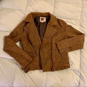 Kut from the Kloth Leopard Moto Jacket